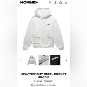 Homme+ HEAVYWEIGHT MULTI-POCKET HOODIE